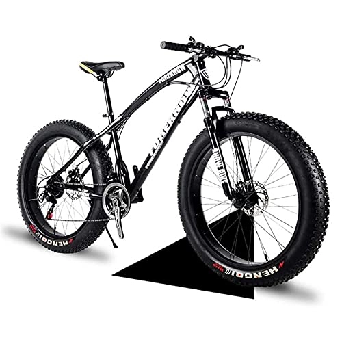 Fat Tyre Bike : QIU Adult Mountain Bikes, 20 / 24 / 26 Inch Fat Tire Mountain Bike, Dual Suspension Frame and Suspension Fork All Terrain Mountain Bike, Black, 21 Speed (Color : Black, Size : 20")