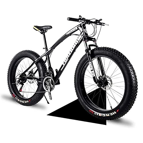 Fat Tyre Bike : QIU Fat Bike 20" / 24" / 26" Wheel Size And Men Gender Fat Bicycle From Snow Bike, Fashion 21 Speed Full Suspension Steel Double Disc Brake Mountain Bike Bicycle(black) (Color : Black, Size : 20")