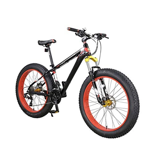 Fat Tyre Bike : Qj Mountain Bike, Aluminum alloy Bike Unisex 27 Speeds 26 Inch Fat Tire Snow Bike / Beach Bike With Disc Brakes And Suspension Fork