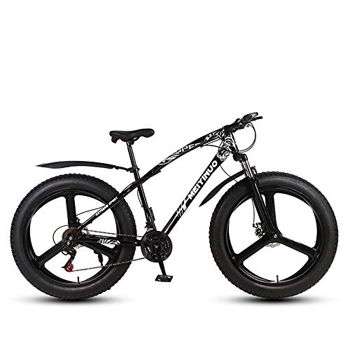 Fat Tyre Bike : QYL Mountain Bikes 4.0 Fat Tire Snow Bicycle, Dual Suspension Frame And Suspension Fork All Terrain Mountain Bike, Black, 26 Inch 27 Speed, BLACK 2