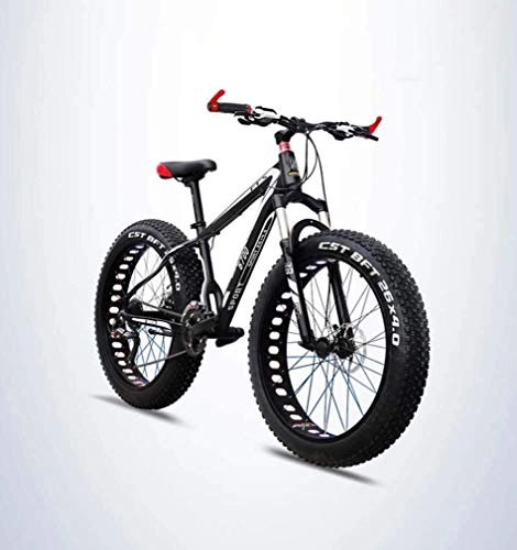 Fat Tyre Bike : QZ Adult Fat Tire Mountain Bike, Aluminum Alloy Off-Road Snow Bikes, Double Disc Brake Beach Cruiser Bicycle, 26 Inch Wheels (Size : 30 speed)