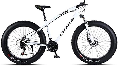 Fat Tyre Bike : QZ Fat Tire Mountain Bike Off-road Beach Snow Bike 21 / 24 / 27 / 30 Speed Speed Mountain Bike 4.0 Wide Tire Adult Outdoor Riding (Color : B, Size : 21 Speed)