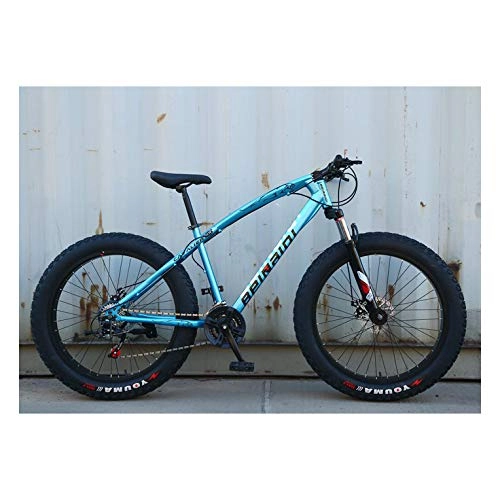 Fat Tyre Bike : RHSMW Snowmobile, Widen Big Tire Variable Speed Fat Tire Car Damping Mountain Bike Adjustable Seat of Bicycles Help To Ride Better, L, 24 speed