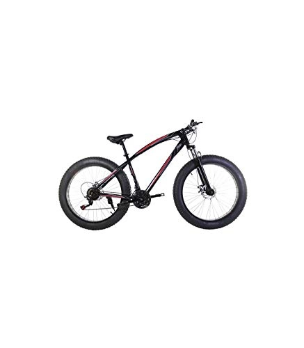 Fat Tyre Bike : Riscko Fat Bike, Mountain bike BEP-011 21 gears 26'' wheels (Black)