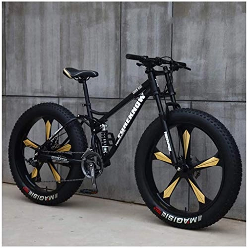 Fat Tyre Bike : RLF LF BicycleMTB Bicycle, 26 Inch Fat Tire Hardtail Mountain Bike, Dual Suspension Frame and Suspension Fork All Terrain Mountain Bike, C, 26Inch 24 speed