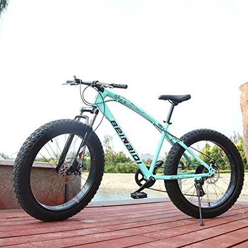 Fat Tyre Bike : RNNTK Adult Fat Bike Outroad Racing Cycling, Comfortable Snow Bicycle Front And Rear Mechanical Disc Brake Outroad Mountain Bike, Carbon Steel Car Available In A Variety Of Colors J 27 Speed-26 Inches