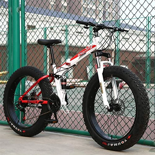 Fat Tyre Bike : RNNTK Men Folding Bike Ultra-light Fat Bike, Comfortable Outdoor Cycling Folded Dual Suspension Mountain Bike, City Outroad Racing Cycling A Variety Of Colors C -27 Speed -24 Inches