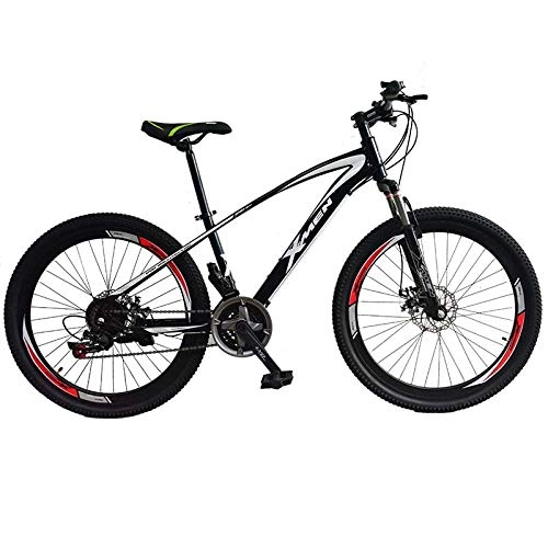 Fat Tyre Bike : RSJK Adult bicycles Cross-country mountain bikes 21 speed / 26 inch speed male and female adult students bicycle black red@Black red