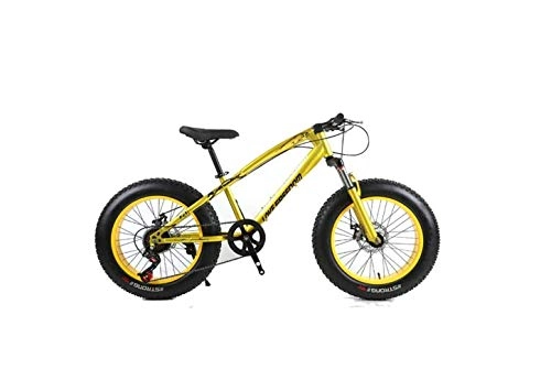 Fat Tyre Bike : SEESEE.U Mountain Bike Unisex Hardtail Mountain Bike 7 / 21 / 24 / 27 Speeds 26 inch Fat Tire Road Bicycle Snow Bike / Beach Bike with Disc Brakes and Suspension Fork, Gold, 21 Speed