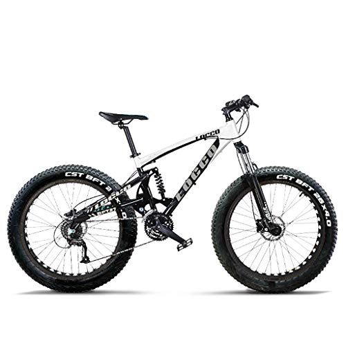 Fat Tyre Bike : Snow Mountain Bike 27-speed Aluminum Alloy 26 Inch 4.0 Thick Oversized Tire Bicycle Double Shock Absorption Wide Tire Mountain Bike Front And Rear Shock / Hydraulic Disc Brake / Shock Absorber Lock