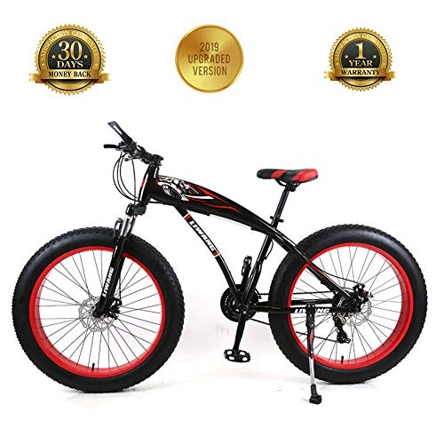 Fat Tyre Bike : Snowmobile, Mountain Bike, Wide Tire, Disc Brake, Shock Absorber Student Bicycle, Selected Roulette, Aluminum Alloy High Carbon Steel Frame, 24inch7speed