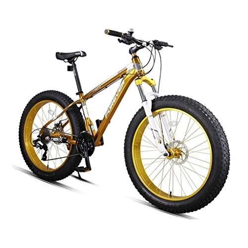 Fat Tyre Bike : SOHOH 26 Inch Mountain Bikes, Adult Boys Girls Fat Tire Aluminum Alloy Frame Mountain Bike Double Disc Brake Aluminum Pedals with Suspension