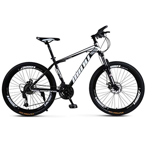 Fat Tyre Bike : Tbagem-Yjr Dual Suspension / Disc Brakes 26 Inch Wheel Mountain Bike, City Road Bicycle (Color : Black white, Size : 21 speed)