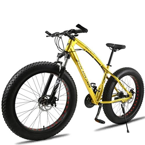 Fat Tyre Bike : Tbagem-Yjr Men's Mountain Bike, City Road Off-road Bicycle 26 Inch Wheel For Adults Men (Color : Yellow, Size : 24 speed)