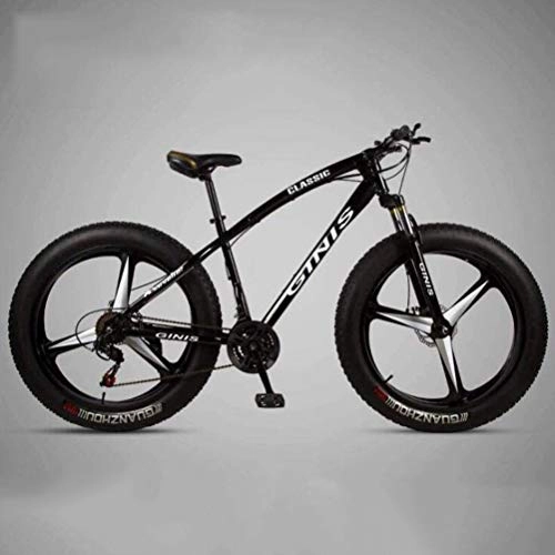 Fat Tyre Bike : Tbagem-Yjr Sports Leisure Synthetic Material Adults Bikes Black - Mountain Bicycle Off-road Mens MTB (Color : Black, Size : 30 speed)
