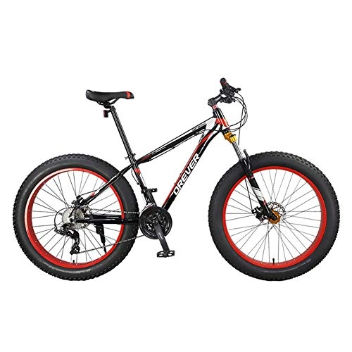 Fat Tyre Bike : TOOLS Off-road Bike Fat Tire Bike MTB Bicycle Adult Road Bikes Beach Snowmobile Bicycles For Men Women (Color : Red)