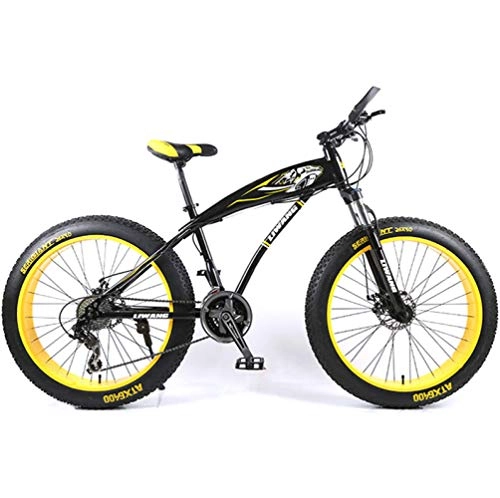 Fat Tyre Bike : TXX Snow Bike 26 / 24-Inch Mountain Bike Wheels, Bis Disc Shift, Outdoor Off-Road ATV Snowmobile / Black Yellow / 27 Speed / 26 inches