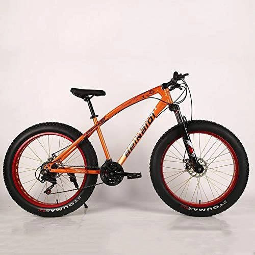 Fat Tyre Bike : VANYA 26 Inch Mountain Bike 30 Speed Double Disc Brakes Variable Speed Bicycle 4.0 Widened Large Tire Damping Snowmobile, Orange