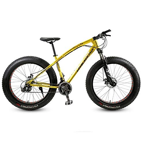 Fat Tyre Bike : VANYA Mountain Bike 26 Inches 27 Speeds Off-Road Beach Bike Snowmobile 4.0 Big Tire Wide Tire Adult Bicycle, Yellow