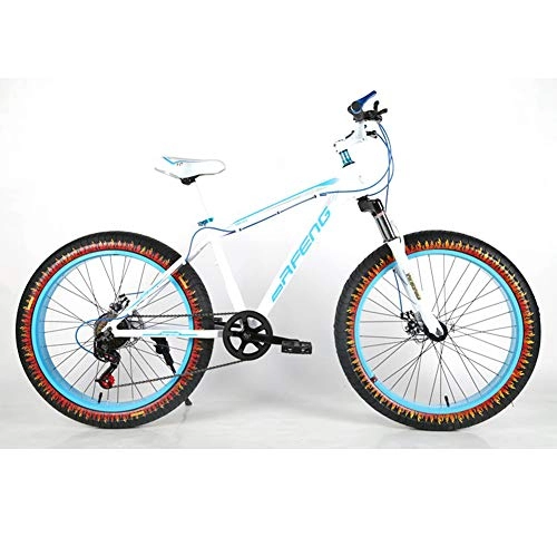 Fat Tyre Bike : Variable Speed Fat Bike Aluminum Alloy Outroad Mountain Bike, Snow Big Tires Mountain Bike Men And Women, Children's Bikes A Variety Of Colors Frame Disc Brake A -30 Speed -24 Inches