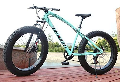 Fat Tyre Bike : WANG-L 24 / 26 Inch Mountain Bikes Snowmobile 4.0 Widened Big Tire Variable Speed Fat Tire Bike Shock Absorption ATV MTB Bicycle, Green1-24inch / 30speed