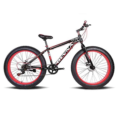 Fat Tyre Bike : Wangkangyi Mountain Bike 20 Inch for Girls Boys Fat Tyres Children's Bike (Red Black)