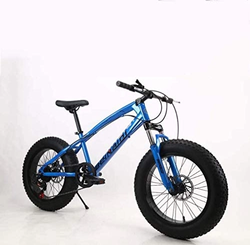 Fat Tyre Bike : WJSW Fat Tire Mens Mountain Bike, Double Disc Brake / High-Carbon Steel Frame Bikes, Beach Snowmobile Bicycle, 7 speed