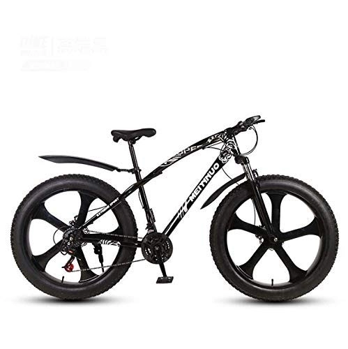 Fat Tyre Bike : WJSW Mountain Bike 26 Inch Bicycle for Adults, 4.0 Inch Fat Tire MTB Bike, Hardtail High Carbon Steel Frame Suspension Fork, Double Disc Brake