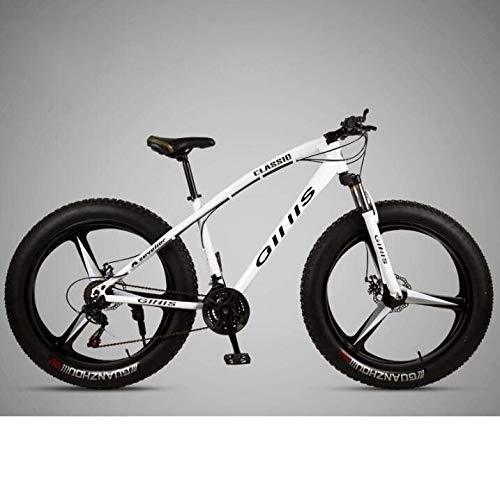 Fat Tyre Bike : WJSW Mountain Bike Bicycle for Adults, 26×4.0 Inch Fat Tire MTB Bike, Hardtail High-Carbon Steel Frame, Shock-Absorbing Front Fork And Dual Disc Brake