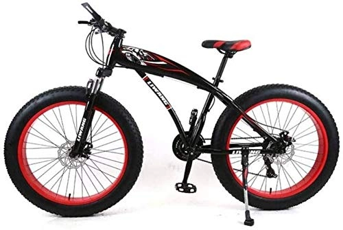 Fat Tyre Bike : Wyyggnb Mountain Bike, Mountain Bike, Folding Bike 24 Inch Mountain Bike Wide Tire Disc Shock Absorber Student Bicycle 21 Speed Gear For 145Cm-175Cm (Color : Red)