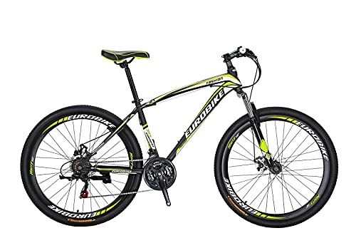 Fat Tyre Bike : X1 Mountain Bike 21 Speed 27.5" Spoke Wheels Disc Brake for Adult (Yellow)