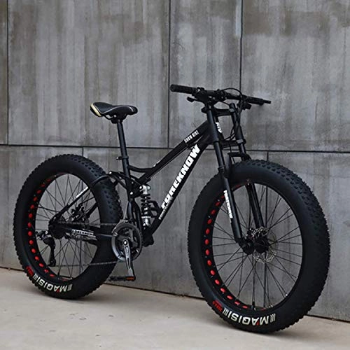 Fat Tyre Bike : XBSXP Country Mountain Bike 24 / 26 inch mountain bike MTB Appropriate height 160-195CM 7 / 21 / 24 / 27 speed gearshift boys bike & men's bike, Black, 24 inch 27 speed