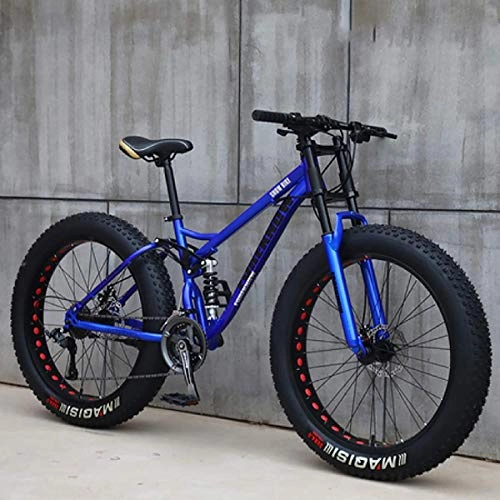 Fat Tyre Bike : XBSXP Country Mountain Bike 24 / 26 inch mountain bike MTB Appropriate height 160-195CM 7 / 21 / 24 / 27 speed gearshift boys bike & men's bike, Blue, 24 inch 7 speed