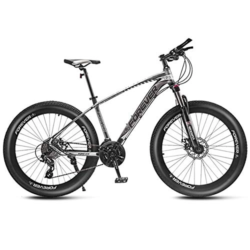 Fat Tyre Bike : XHJZ 24" Adult Mountain Bikes, Frame Fat Tire Dual-Suspension Mountain Bicycle, Aluminum Alloy Frame, All Terrain Mountain Bike, 24 / 27 / 30 / 33 speed, D, 30 speed