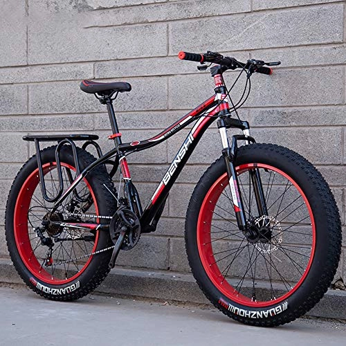 Fat Tyre Bike : XIAOFEI Fat Man Wide And Thick Mountain Bike Big Tire Variable Speed Shock Absorber Snow Bike Beach Off-Road Adult Men And Women Double Car, A1, 26