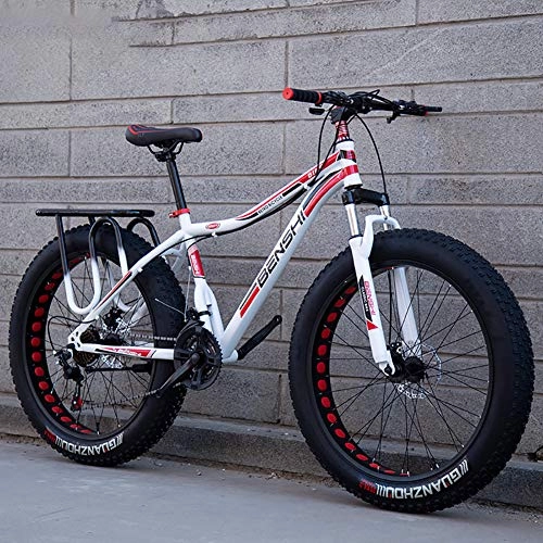 Fat Tyre Bike : XIAOFEI Fat Man Wide And Thick Mountain Bike Big Tire Variable Speed Shock Absorber Snow Bike Beach Off-Road Adult Men And Women Double Car, B2, 26