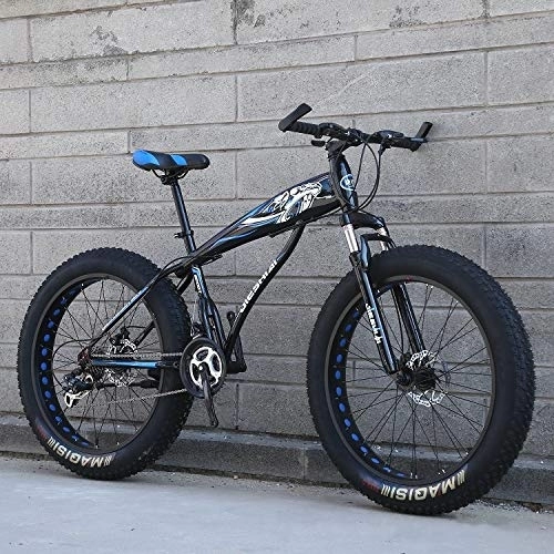 Fat Tyre Bike : XMB 26 inch Dual disc brake Adult off-road bicycles, men and women mountain bikes with full suspension, fat tires high carbon steel suspension youth men and women mountain bikes (21-speed)
