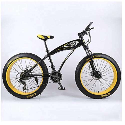 Fat Tyre Bike : XMB 26 inch off-road bicycles, Dual disc brake men and women mountain bikes with full suspension, fat tires high carbon steel suspension youth men and women mountain bikes (21-speed)