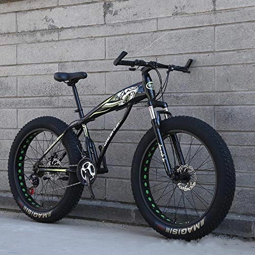 Fat Tyre Bike : xmb Dual disc brake Adult off-road bicycles, men and women mountain bikes with full suspension, fat tires high carbon steel suspension youth men and women mountain bikes (21-speed)