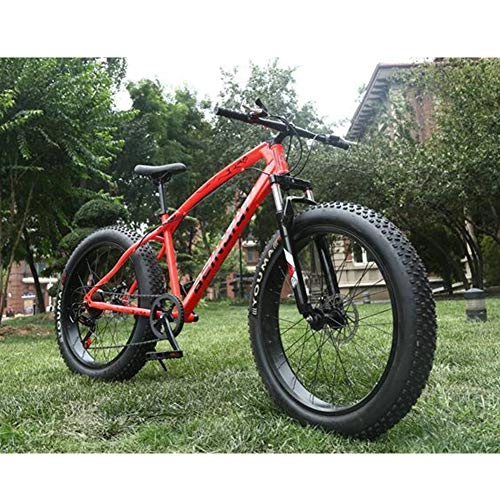 Fat Tyre Bike : XNEQ 26 Inch 4.0 Widened Large Tire Shift Fat Tire Bike, Mountain Beach Snowmobile, Shock Absorption Off-Road Bicycle, 7, 27Speed