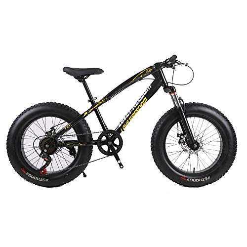 Fat Tyre Bike : XNEQ 26-Inch 7-Speed / 21-Speed Dual-Disc Brake Wide-Tire Off-Road Variable Speed Vehicle, Double Shock Absorber Bicycle, Snowmobile ATV, Black, 21Speed