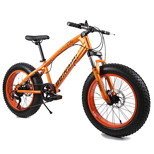 Fat Tyre Bike : XNEQ Fat Tire Mens Shift Mountain Bike, Rear-Wheel Disc Brakes, Medium High-Tensile Steel Frame, 7 / 21 / 24-Speed, 20-Inch Wheels, 1, 7Speed