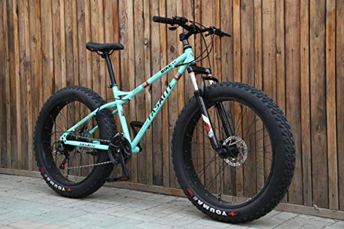 Fat Tyre Bike : XZM Mountain bike 4.0 fat tire mountain bicycle 24 / 26 inch high Steel beach bicycle snow bike, 26 inch green, 24 speed
