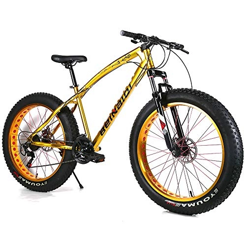 Fat Tyre Bike : YOUSR Mountain Bicycle 21" Frame Mens Bike Aluminium Alloy Frame For Men And Women Gold 26 inch 24 speed