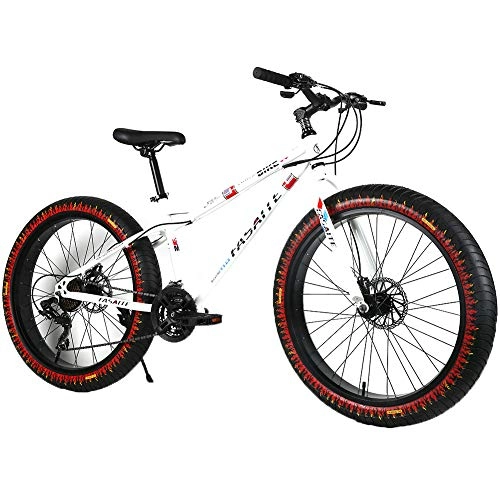 Fat Tyre Bike : YOUSR Mountain Bicycles 21" Frame Mountain Bicycles Lightweight For Men And Women White 26 inch 21 speed