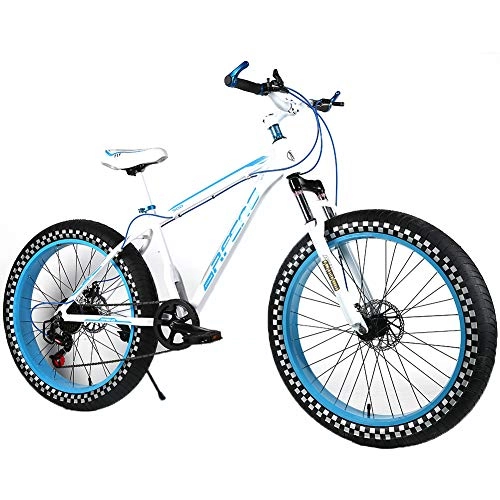 Fat Tyre Bike : YOUSR Mountain Bicycles Fat Bike Mountain Bicycles Aluminium Alloy Frame For Men And Women White 26 inch 21 speed