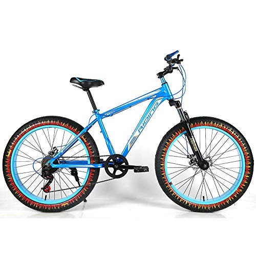 Fat Tyre Bike : YOUSR Mountain bike 24 inch Fat Bike fork suspension for men and women White 26 inch 27 speed