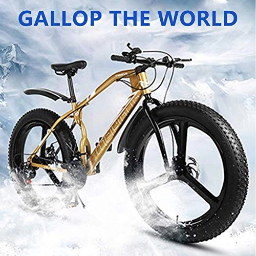 Fat Tyre Bike : YXYLD Fat Bike, 26-Inch Men's Mountain Bike With High-Carbon Steel Frame Design, Shock-Absorbing Front Fork, 4.0-Inch Snow Tires, Professional Shift Kit