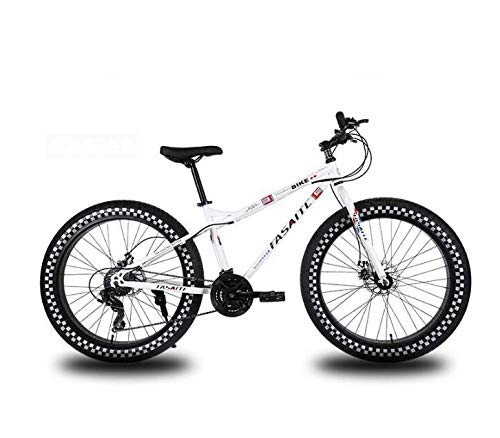 Fat Tyre Bike : ZTBXQ Fitness Sports Outdoors 26 Inch Wheels Mountain Bike for Adults Fat Tire Hardtail Bike Bicycle High-Carbon Steel Frame Dual Disc Brake