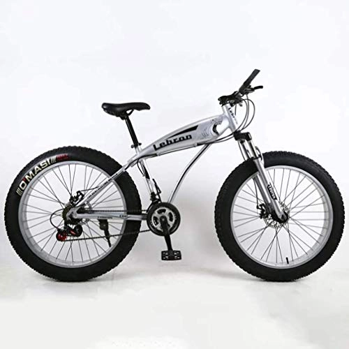 Fat Tyre Bike : ZTBXQ Fitness Sports Outdoors Fat Tire Adult Mountain Bike Lightweight High-Carbon Steel Frame Cruiser Bikes Beach Snowmobile Mens Bicycle Double Disc Brake 26 Inch Wheels